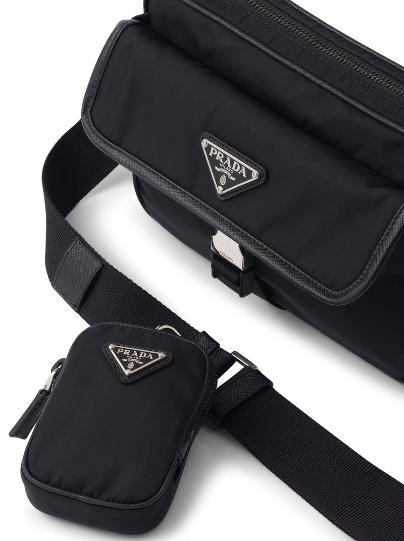 SHOULDER BAG IN RE-NYLON AND SAFFIANO