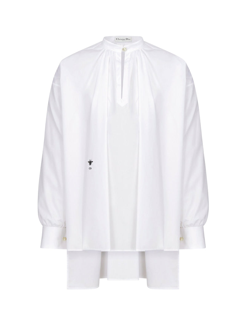 BLOUSE IN white cotton poplin