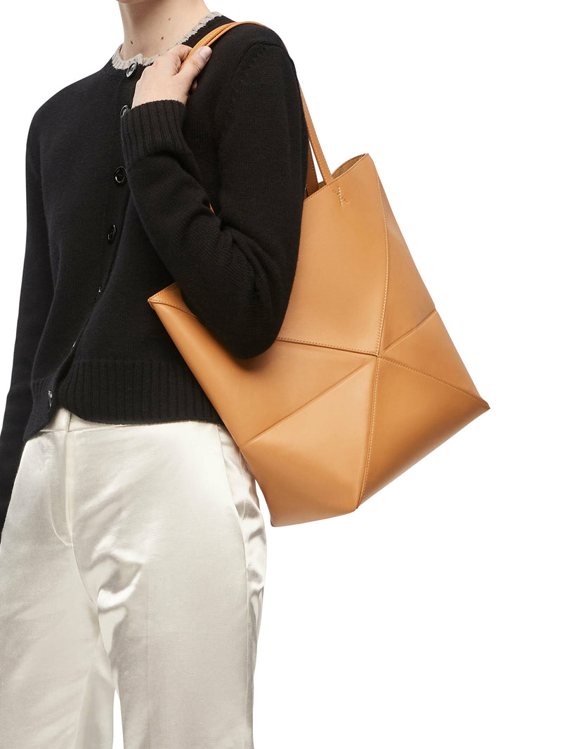 PUZZLE FOLD TOTE BAG IN POLISHED CALFSKIN
