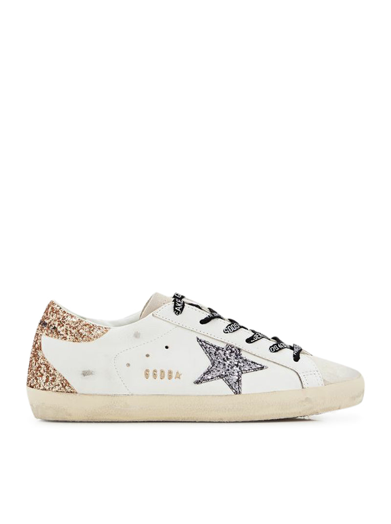 SUPER-STAR SNEAKERS IN LEATHER AND GLITTER