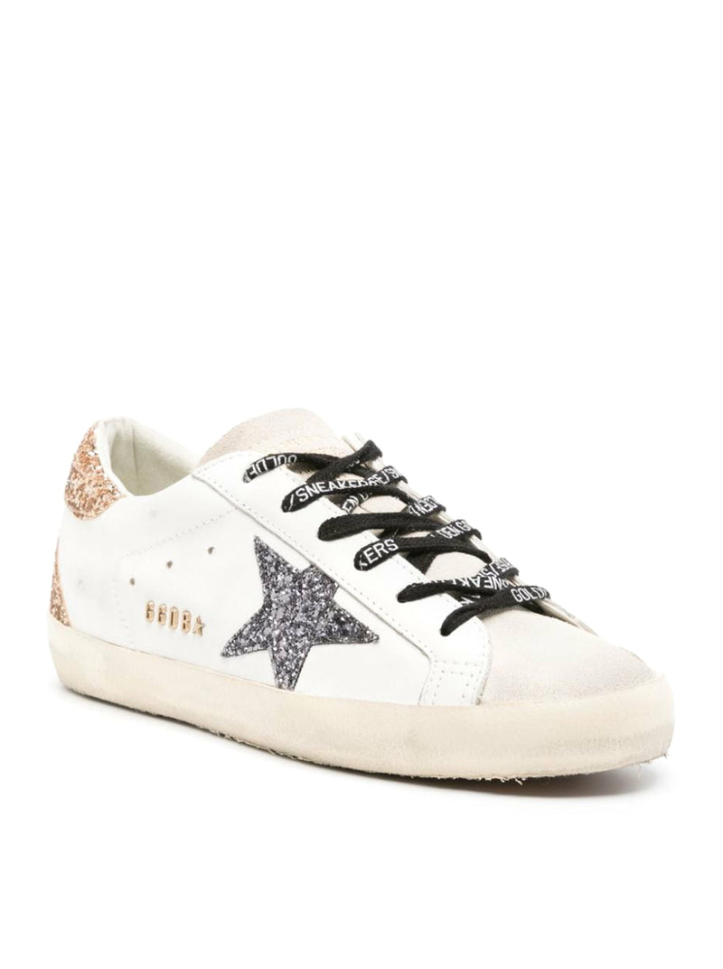 SUPER-STAR SNEAKERS IN LEATHER AND GLITTER