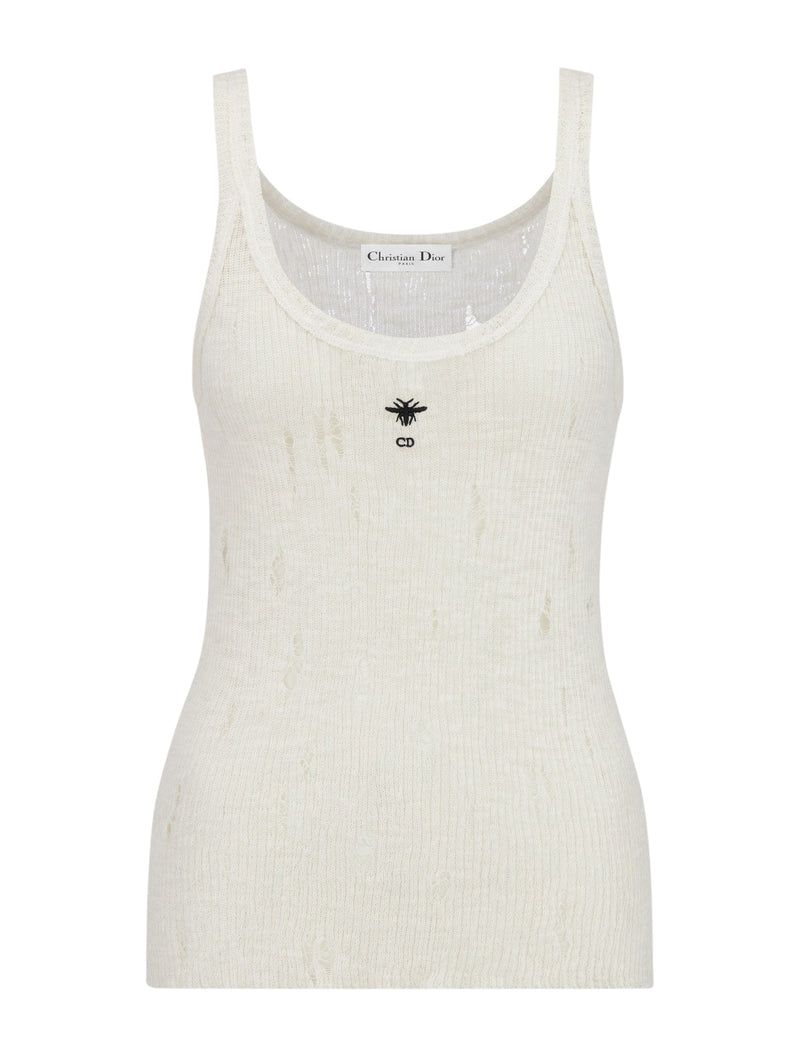 Technical linen sweater