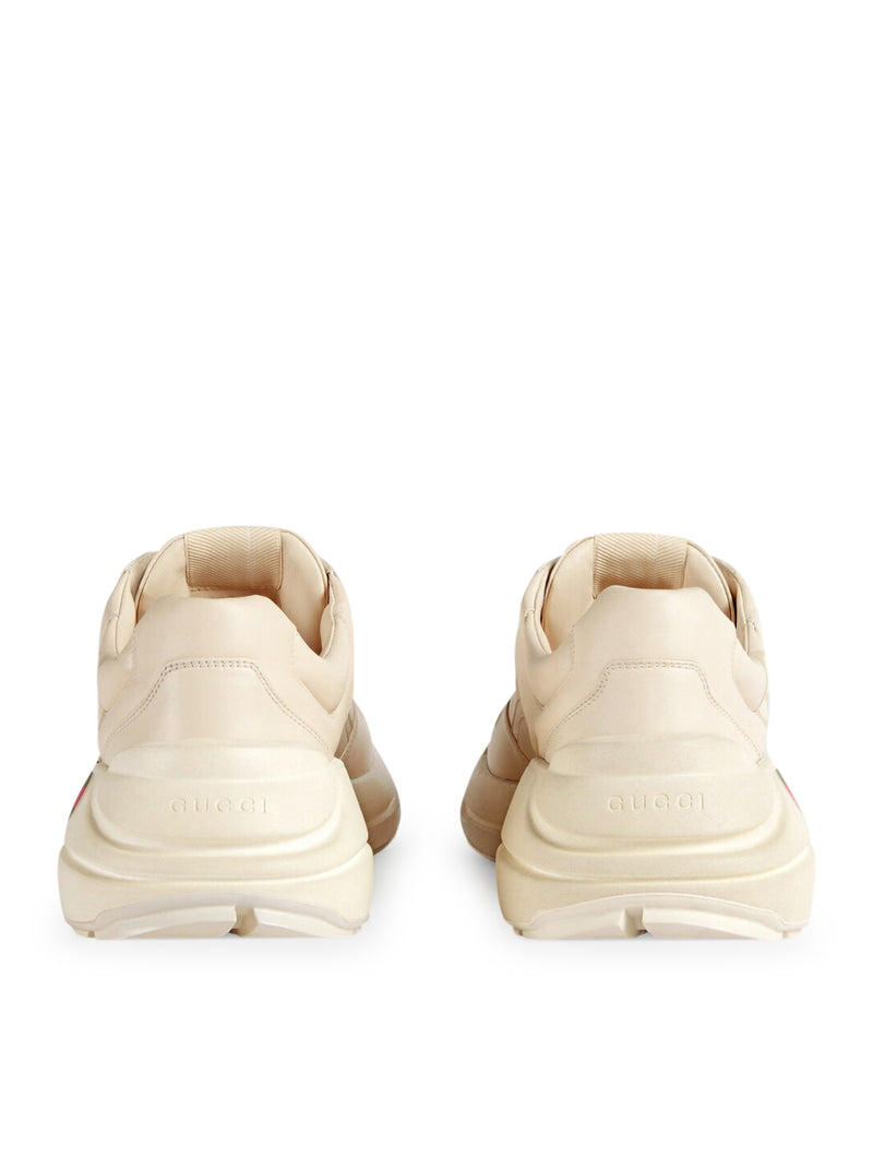 MEN`S RHYTON LEATHER WITH GUCCI LOGO