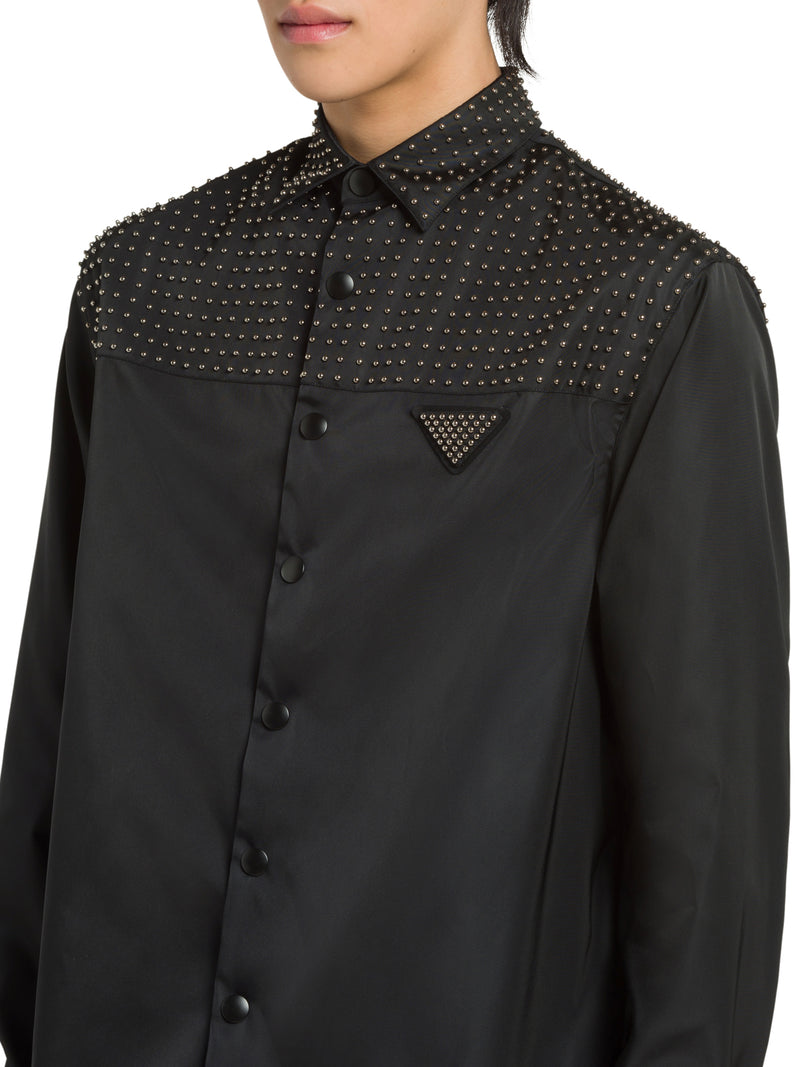 Re-Nylon shirt with studs