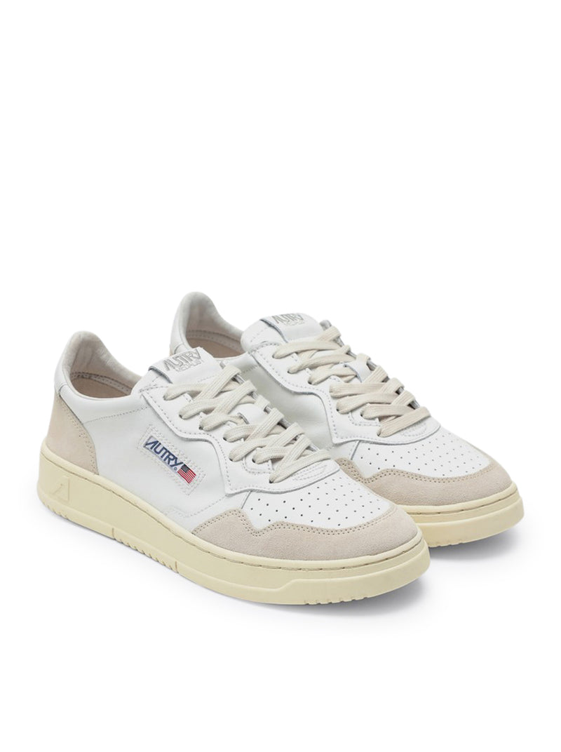 MEDALIST LOW SNEAKERS IN WHITE LEATHER AND SUEDE