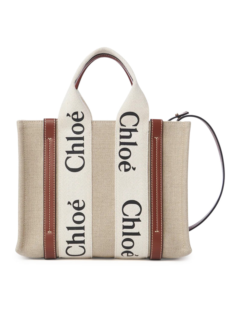 WOODY SMALL LINEN TOTE BAG