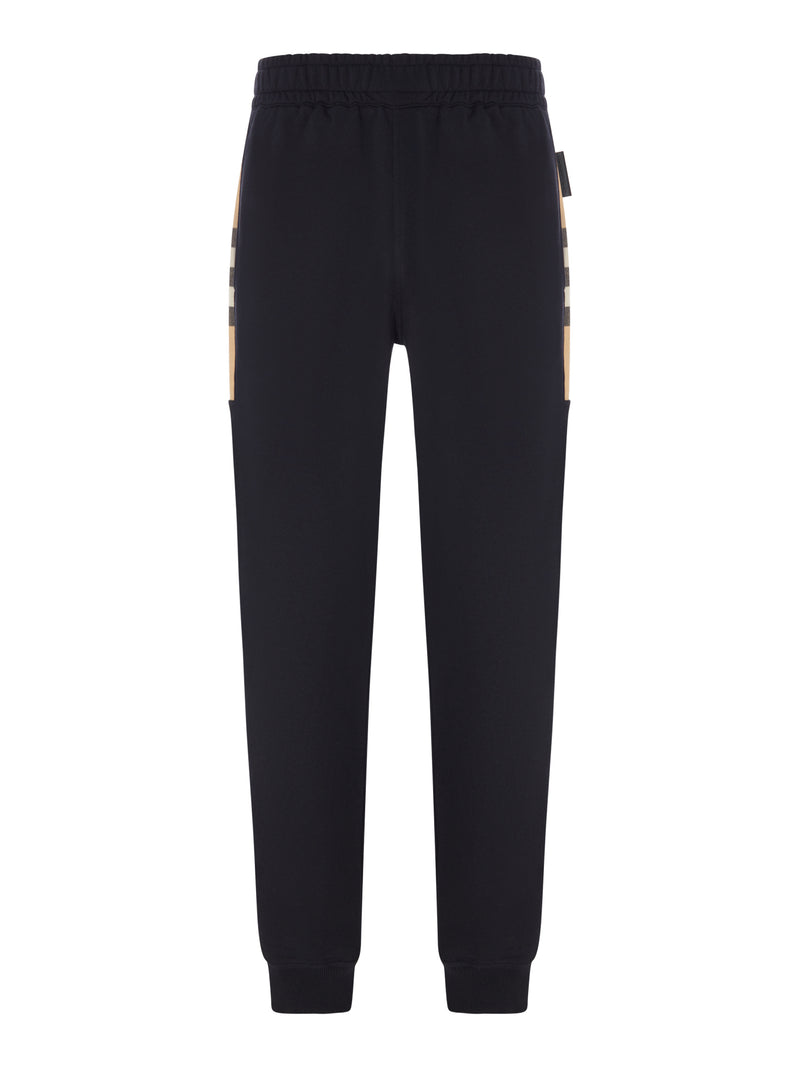 COTTON JOGGING TROUSERS WITH CHECK INSERTS