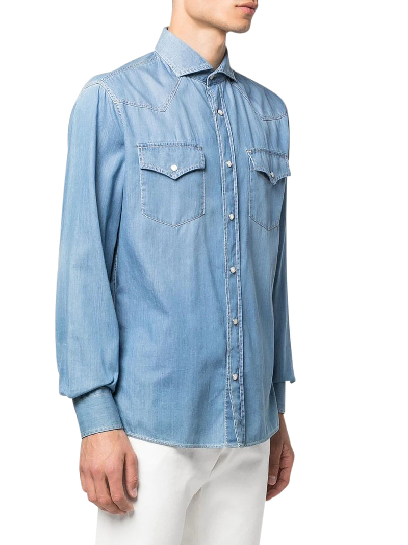 LONG-SLEEVED DENIM SHIRT