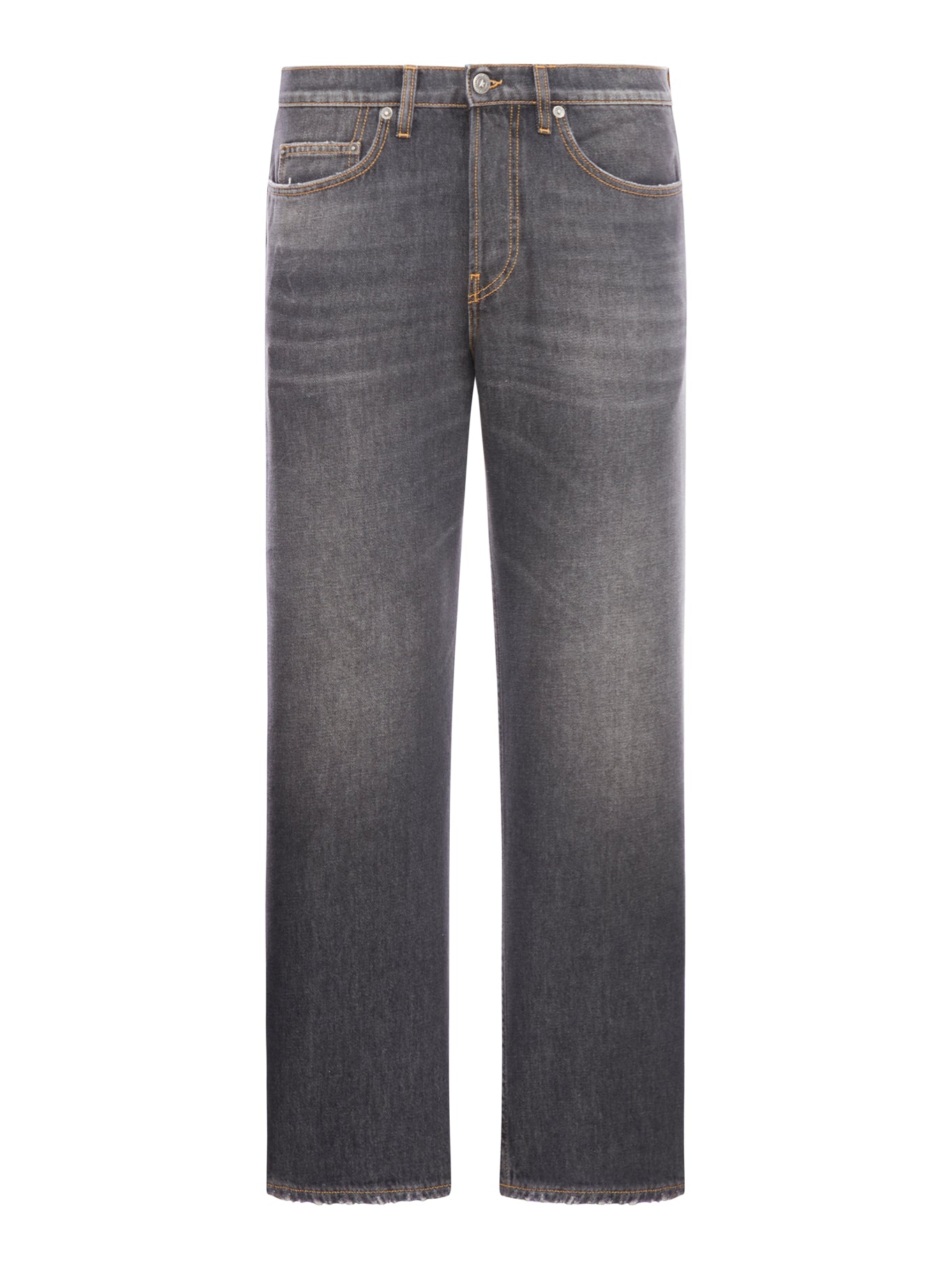 logo-patch wide-leg washed jeans