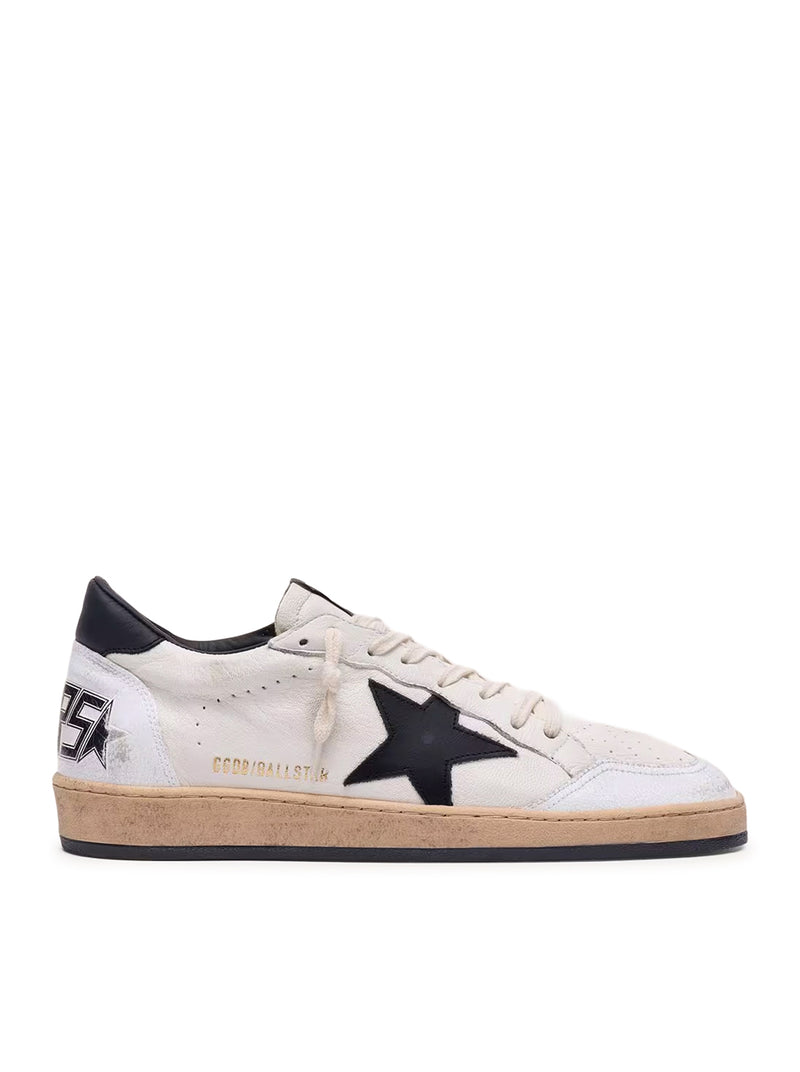 BALL-STAR SNEAKERS IN WHITE NAPPA WITH BLACK STAR