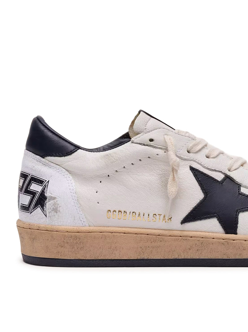 BALL-STAR SNEAKERS IN WHITE NAPPA WITH BLACK STAR