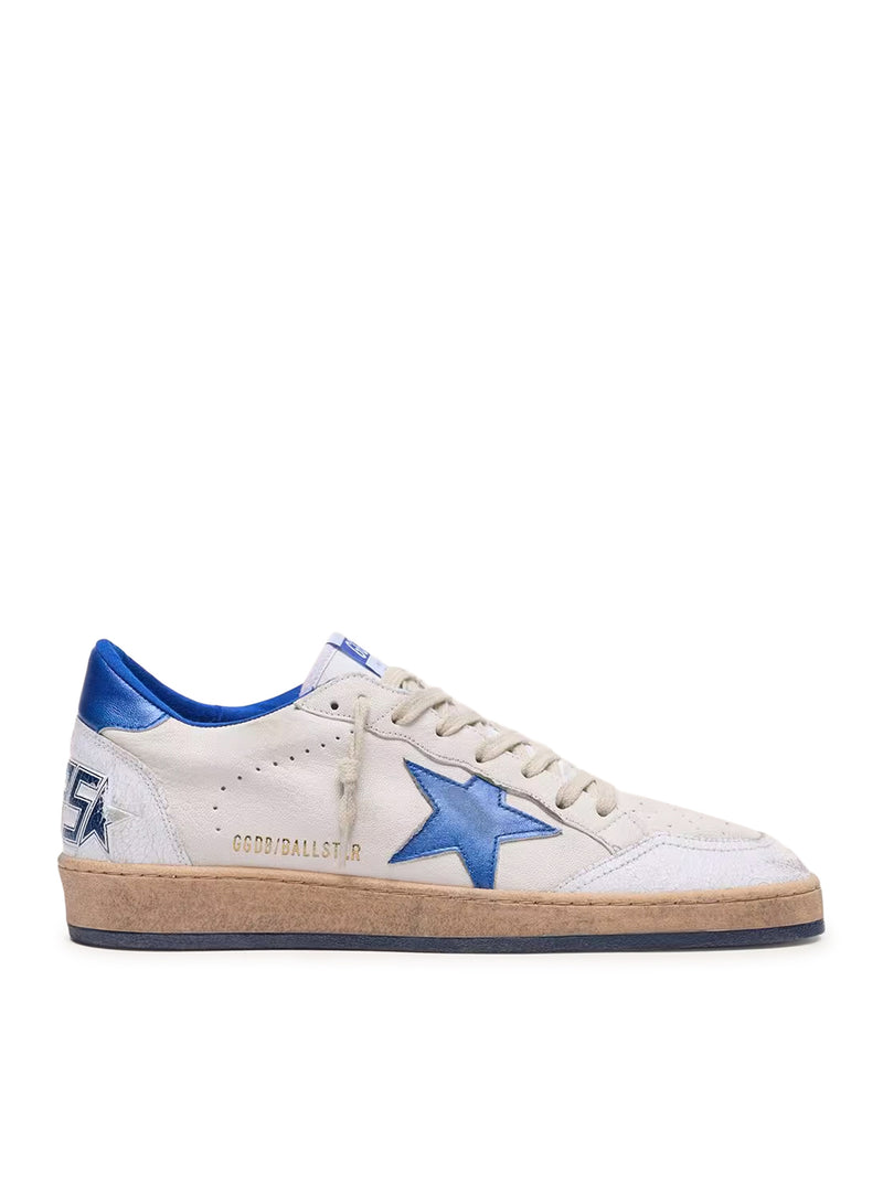 BALL-STAR WISHES IN WHITE NAPPA WITH BLUE STAR AND HEEL