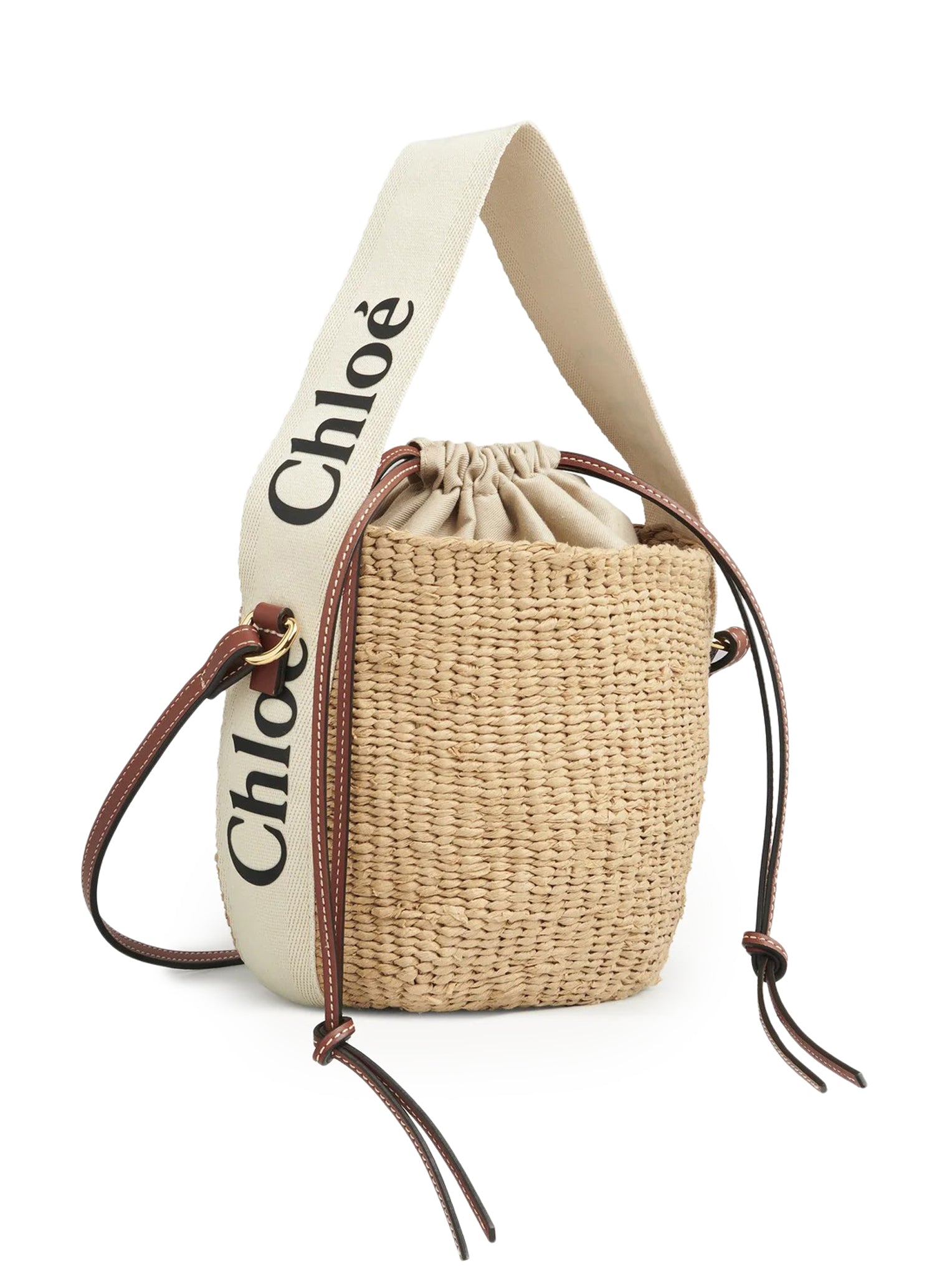 WOODY SMALL BASKET BAG IN NATURAL FIBERS