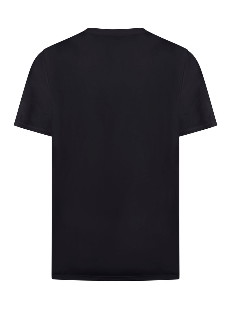 T-SHIRT WITH BLACK LOGO PATCH