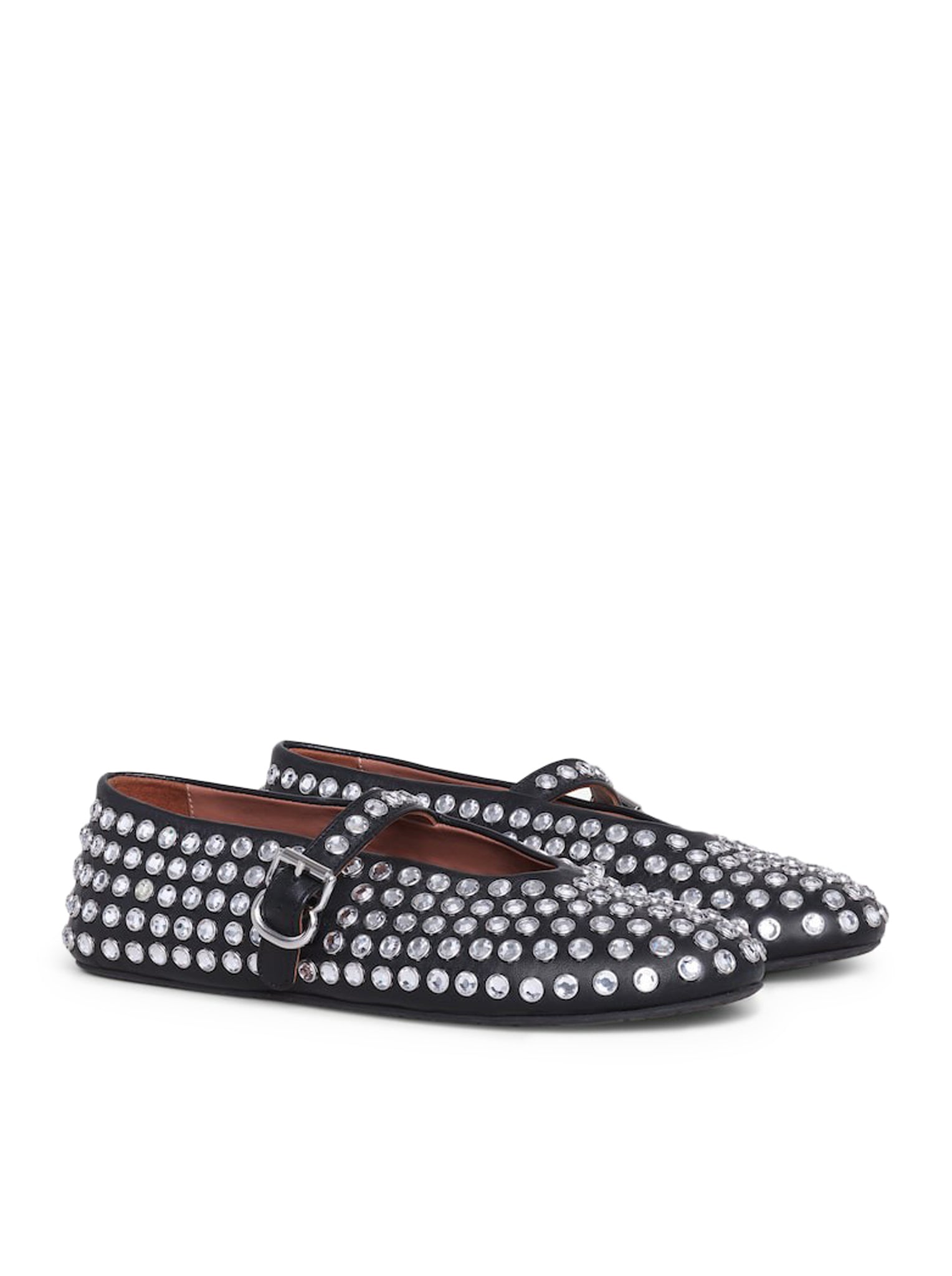 LAMBSKIN BALLERINAS WITH RHINESTONE