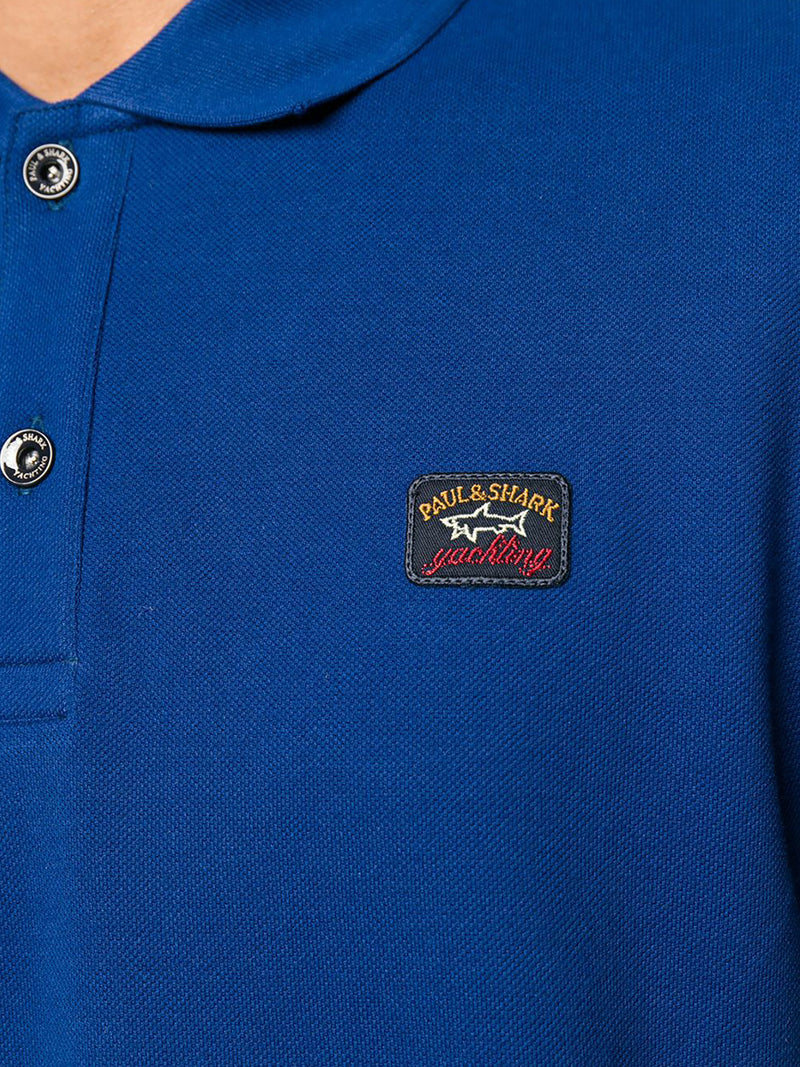 Organic cotton piqué polo shirt with iconic badge