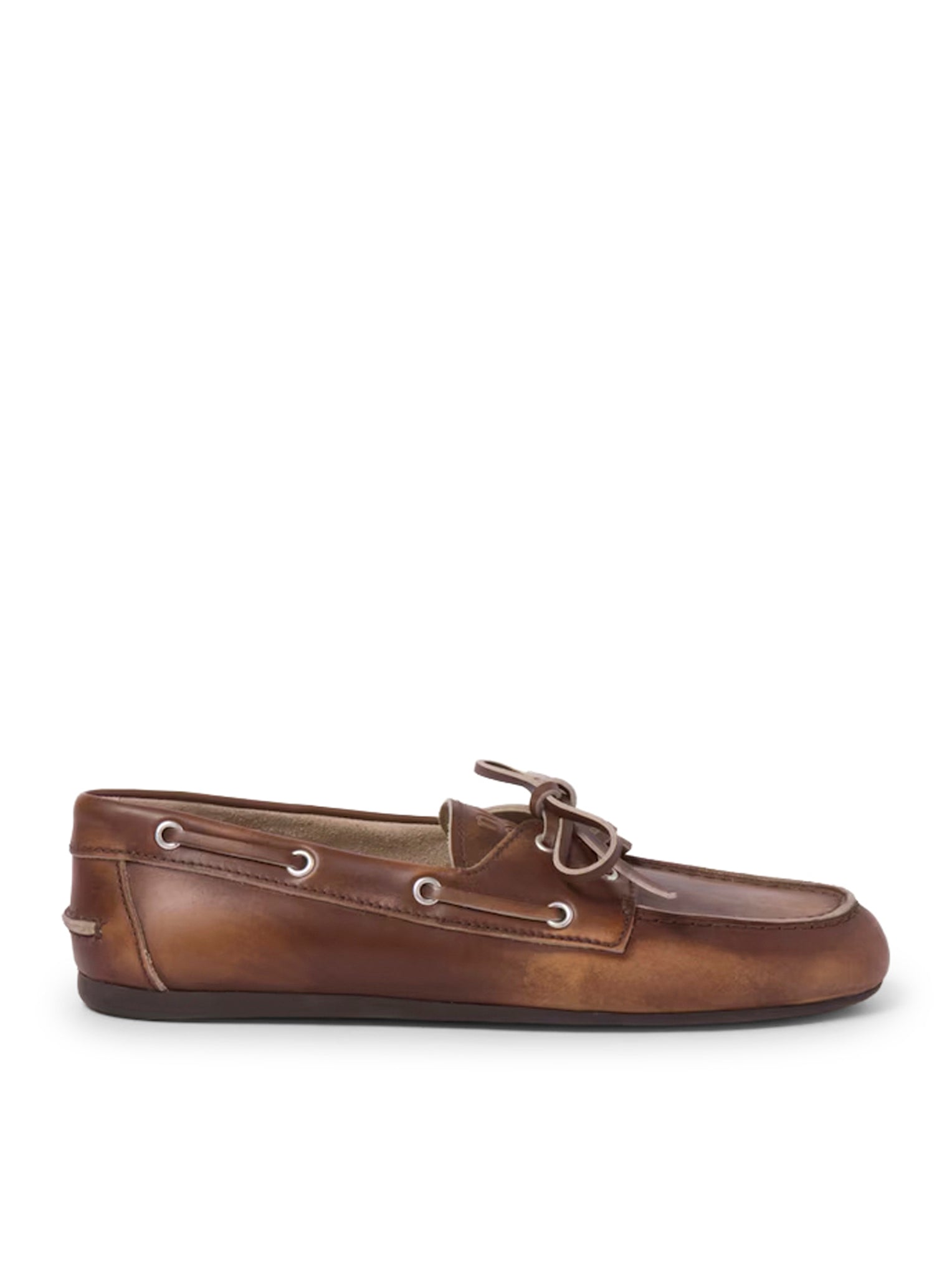 UNLINED BOAT LOAFERS IN DECOLORED LEATHER