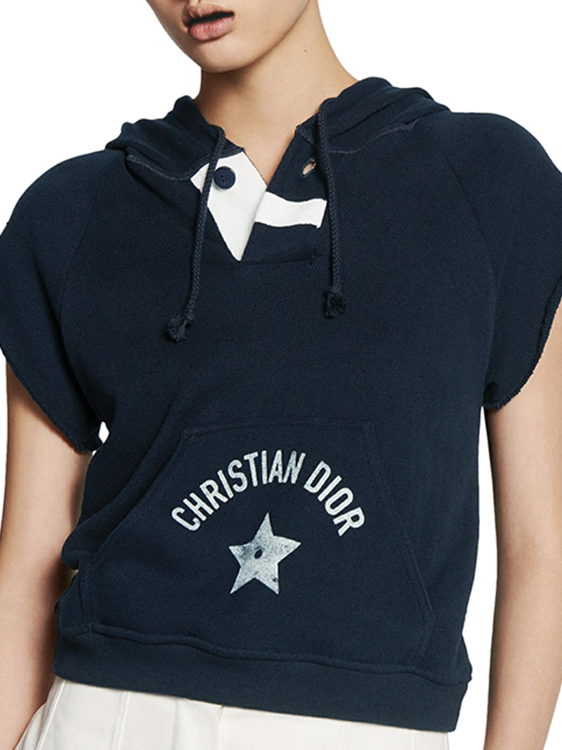 Short-sleeved hooded sweatshirt