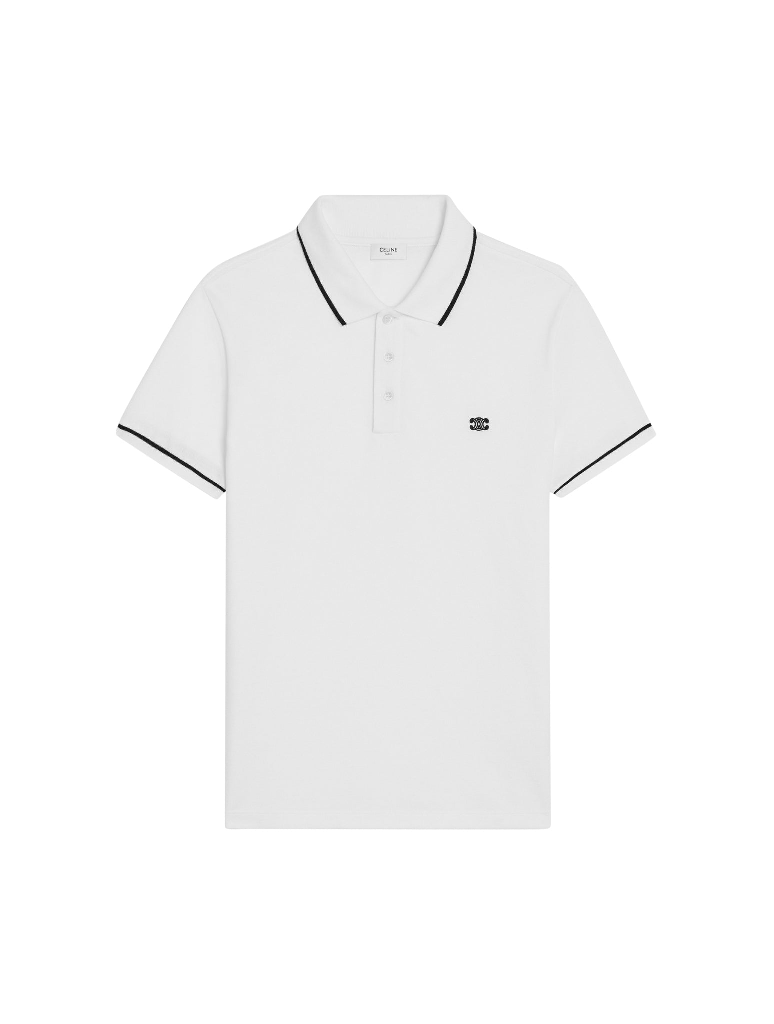 CLASSIC POLO SHIRT IN OFF-WHITE / BLACK COTTON PIQUE