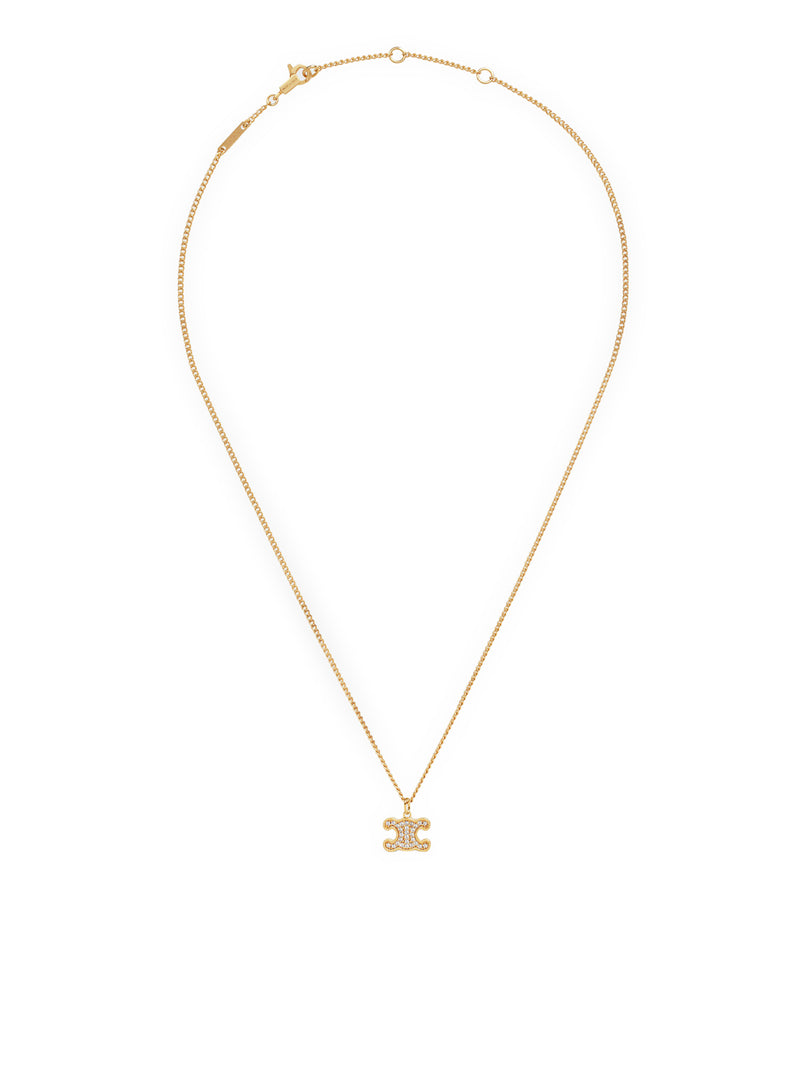 TRIOMPHE NECKLACE WITH GOLD FINISH BRASS RHINESTONE AND CRYSTALS