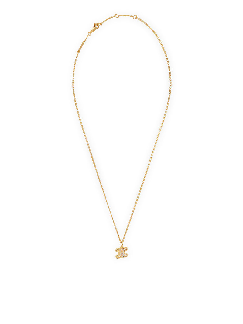 TRIOMPHE NECKLACE WITH GOLD FINISH BRASS RHINESTONE AND CRYSTALS