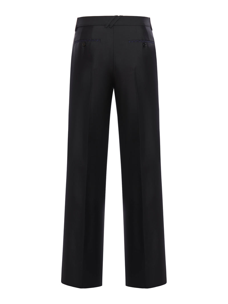 Tailored trousers in wool and silk