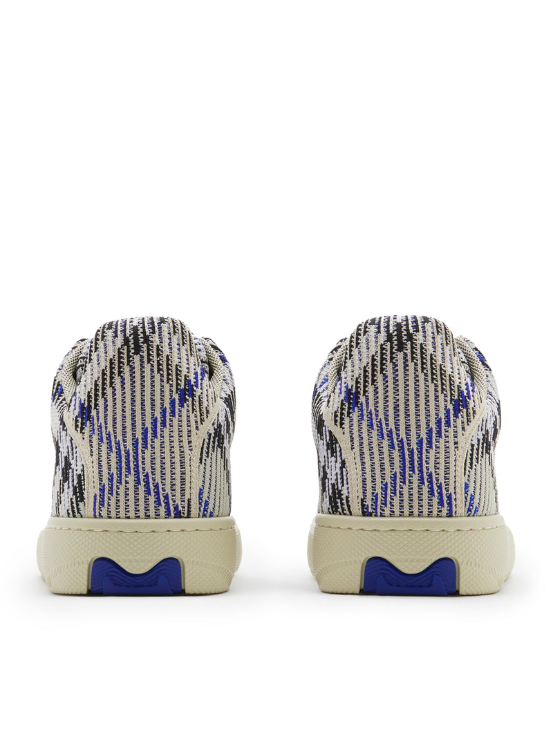 Box sneaker with knitted Check