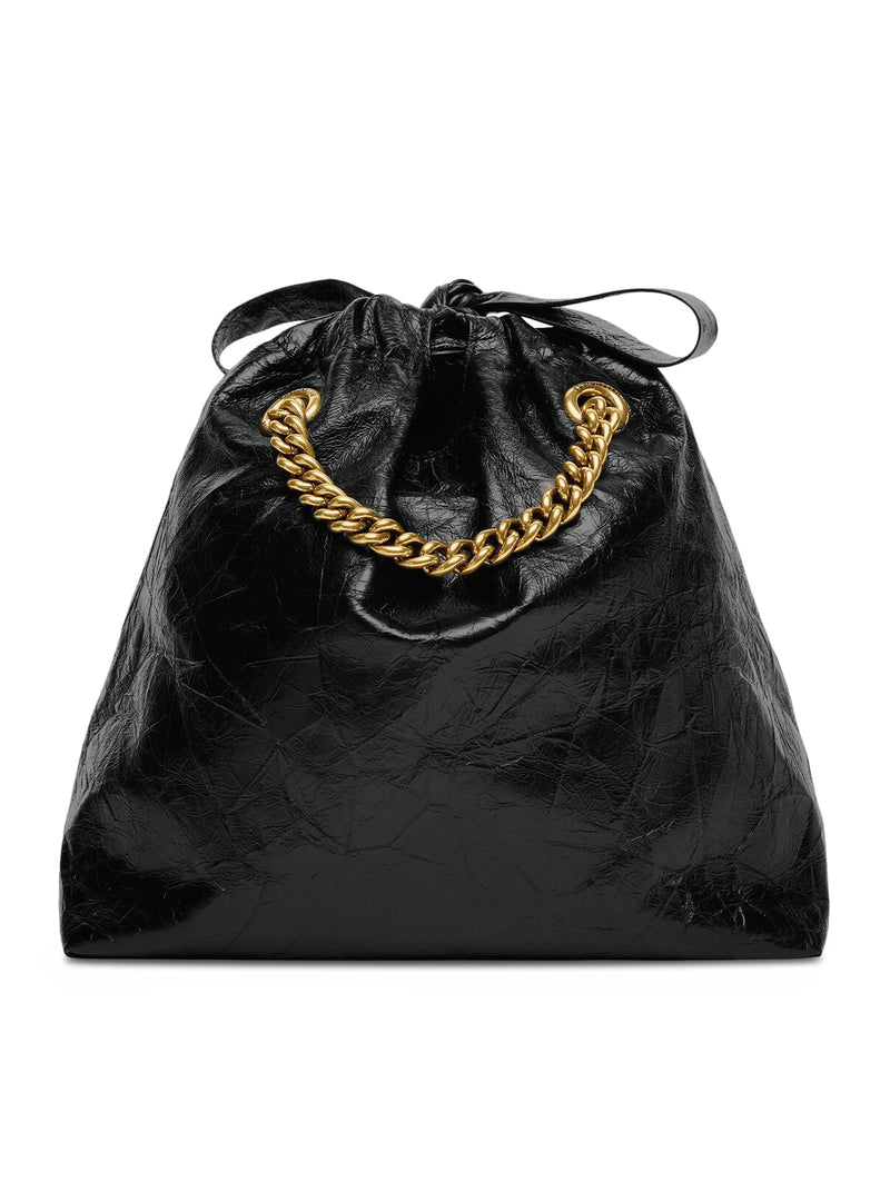 SMALL CRUSH TOTE BAG FOR WOMEN IN BLACK