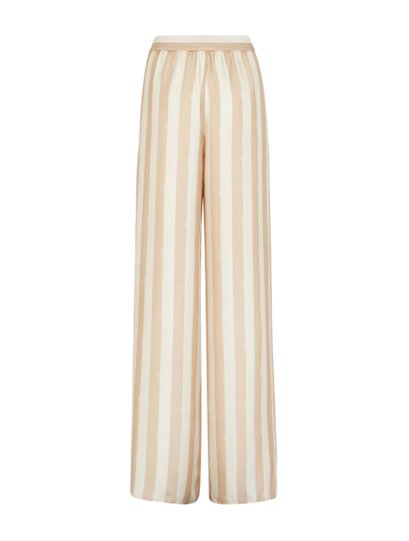 Beige Pequin silk trousers