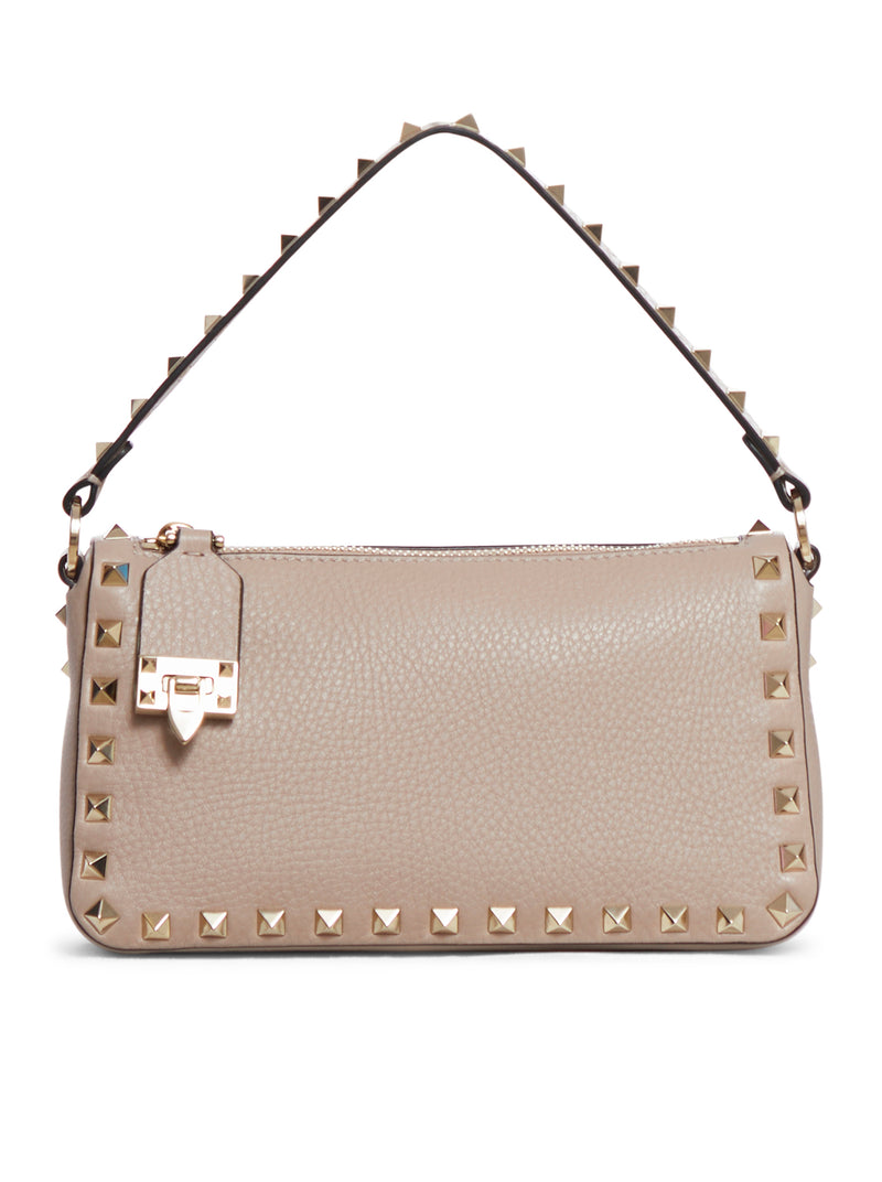 SMALL ROCKSTUD SHOULDER BAG IN GRAINED CALFSKIN