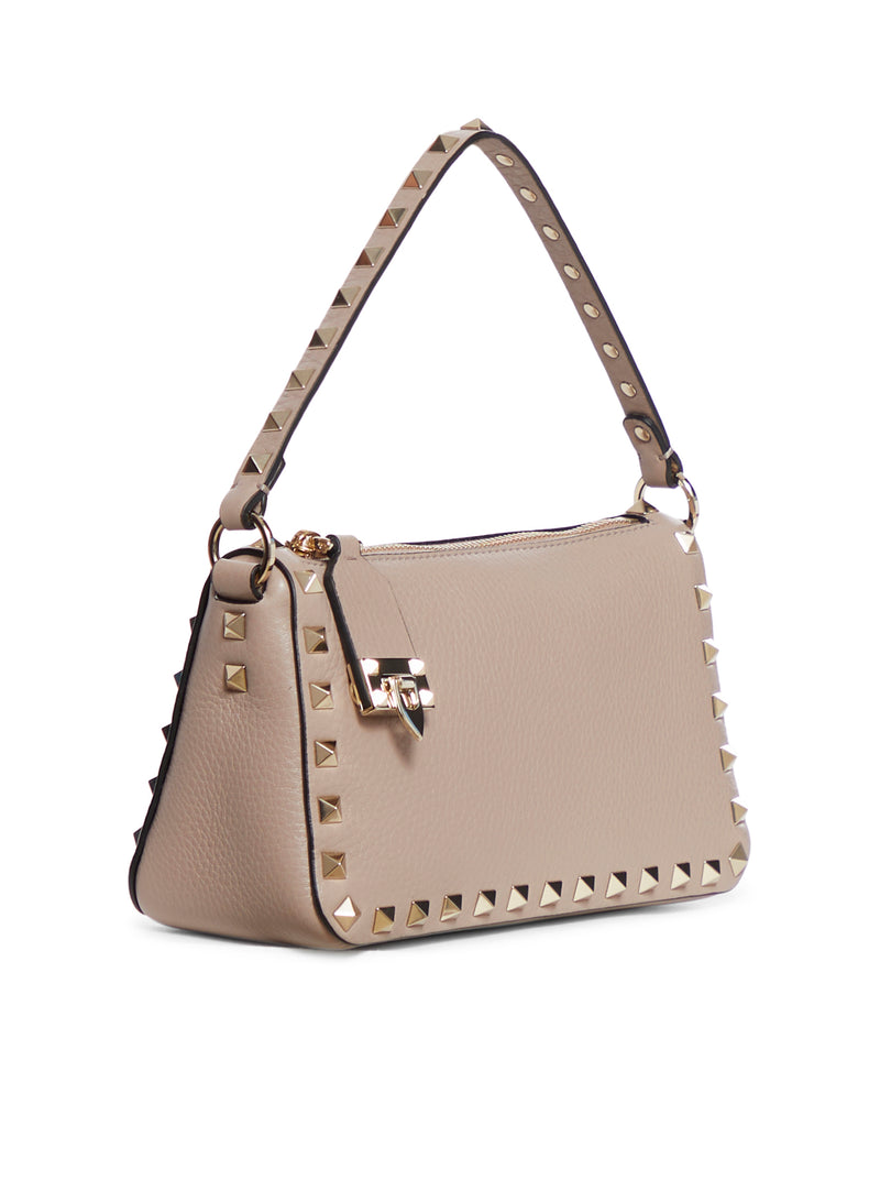 SMALL ROCKSTUD SHOULDER BAG IN GRAINED CALFSKIN