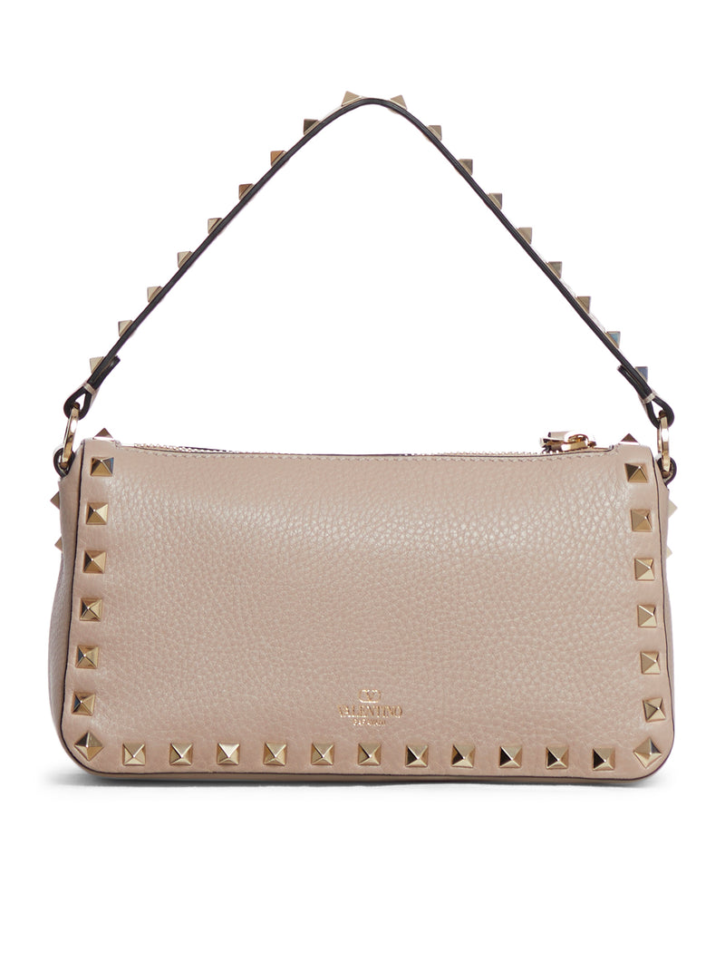 SMALL ROCKSTUD SHOULDER BAG IN GRAINED CALFSKIN