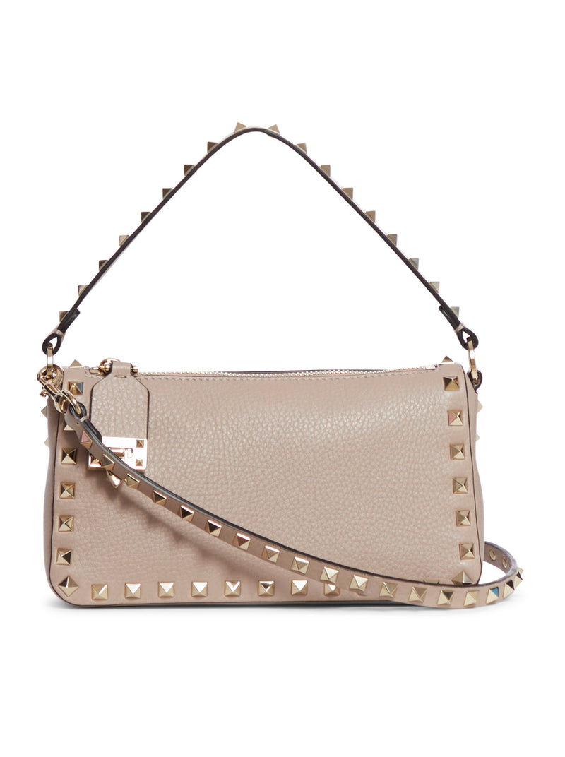 SMALL ROCKSTUD SHOULDER BAG IN GRAINED CALFSKIN