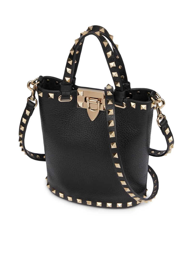 POUCH WITH ROCKSTUD SHOULDER STRAP IN GRAINED CALFSKIN