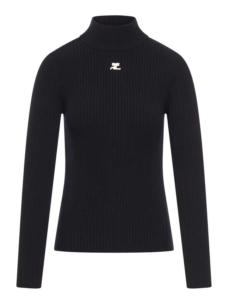 REEDITION RIB KNIT MOCKNECK SWEATER