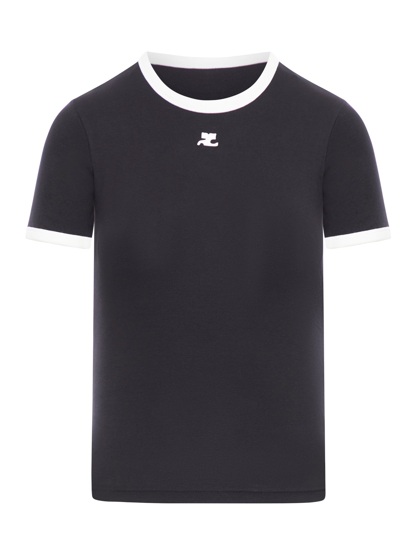 Cotton T-shirt with contrasting profiles