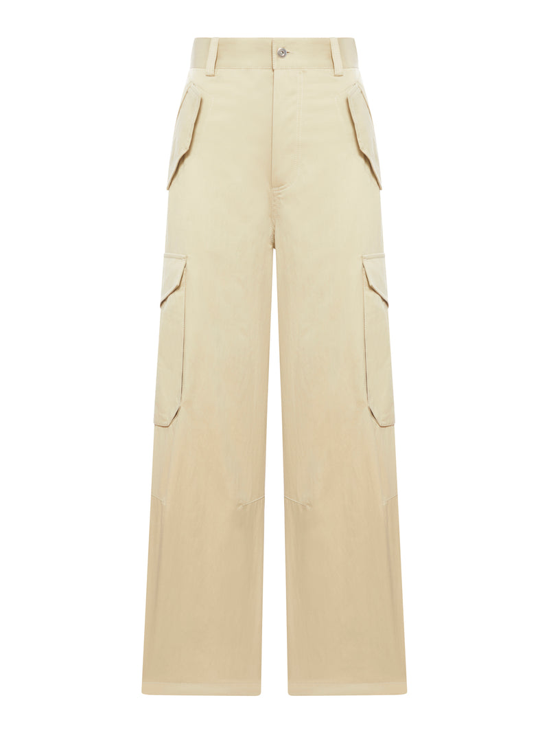 COMPACT COTTON TWILL TROUSERS