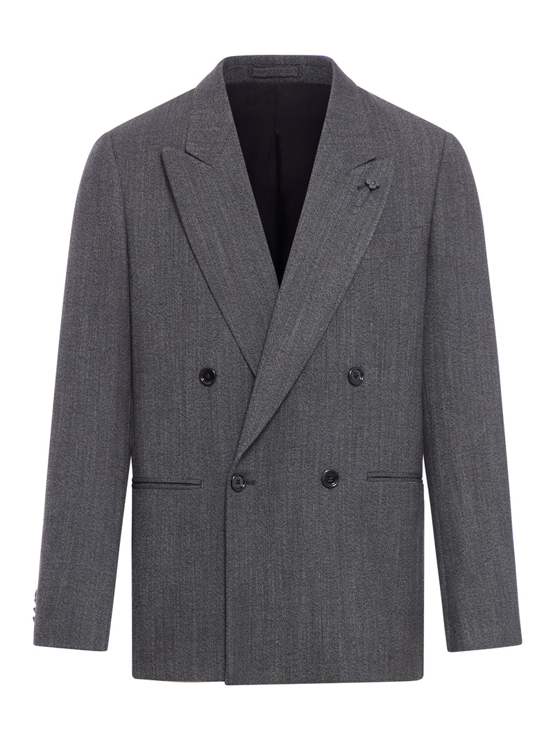 double-breasted jacket in wool blend