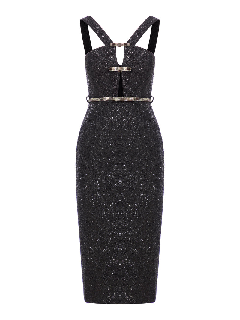 Tinsel boucle midi dress