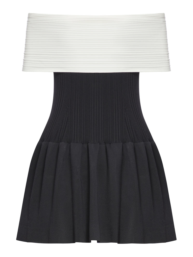 Two-tone dress with bow