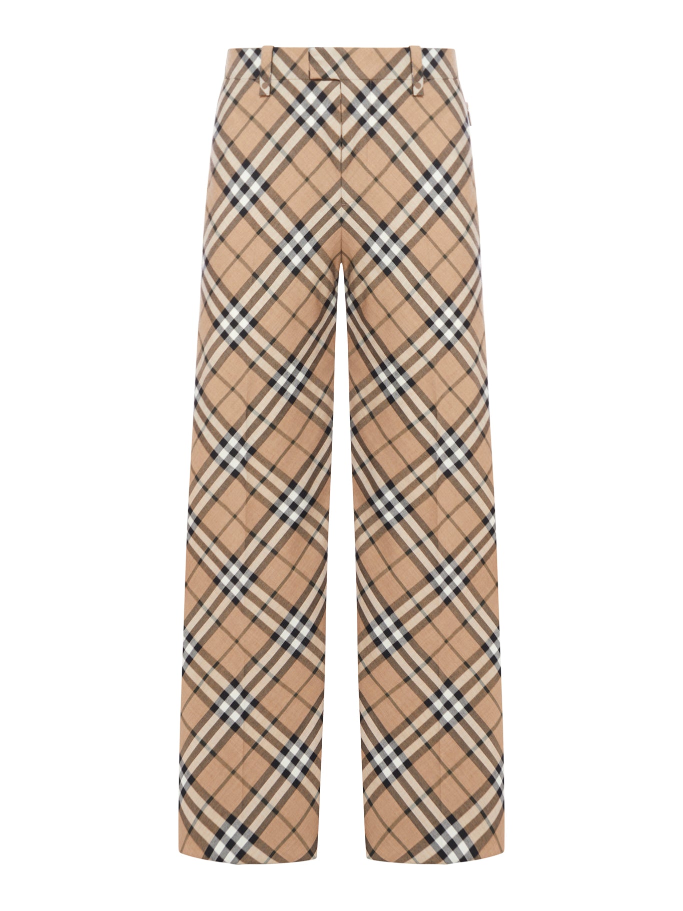 Check Wool Blend Tailored Trousers