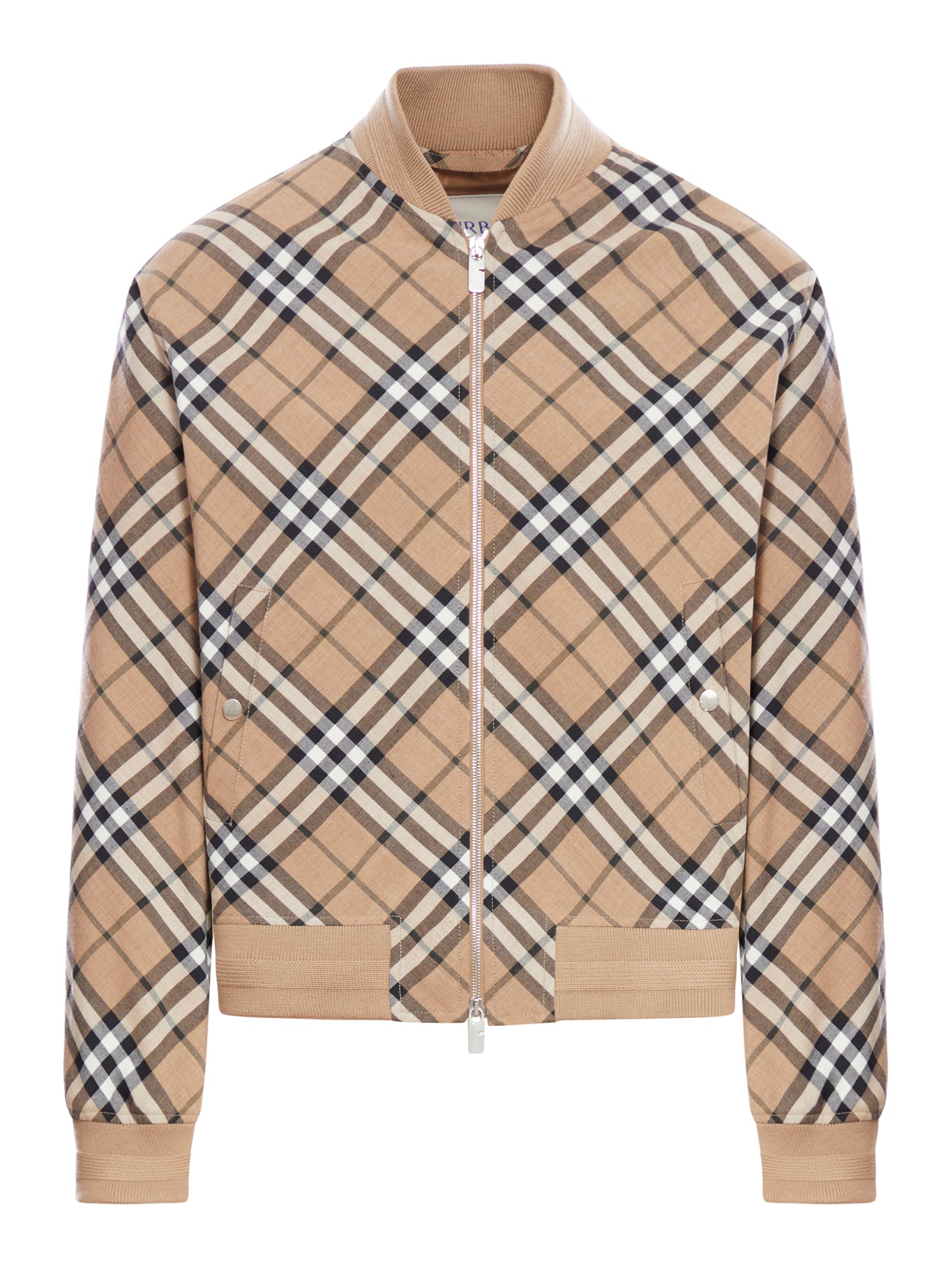 Harrington Jacket in Wool Blend Check