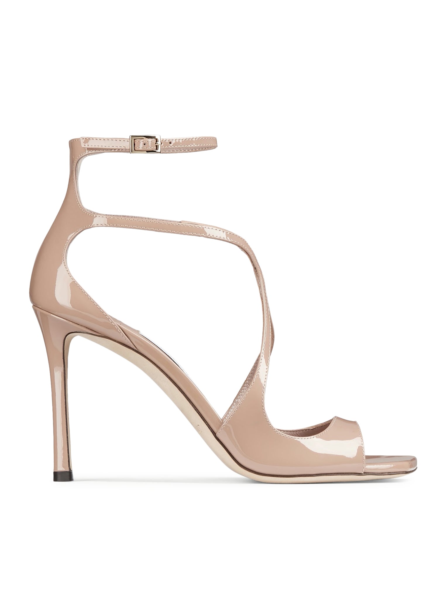 Pastel pink patent leather sandals