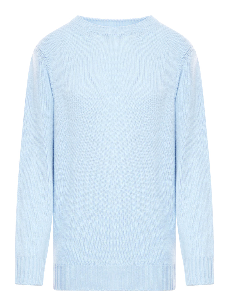 Crew-neck sweater in cashmere wool
