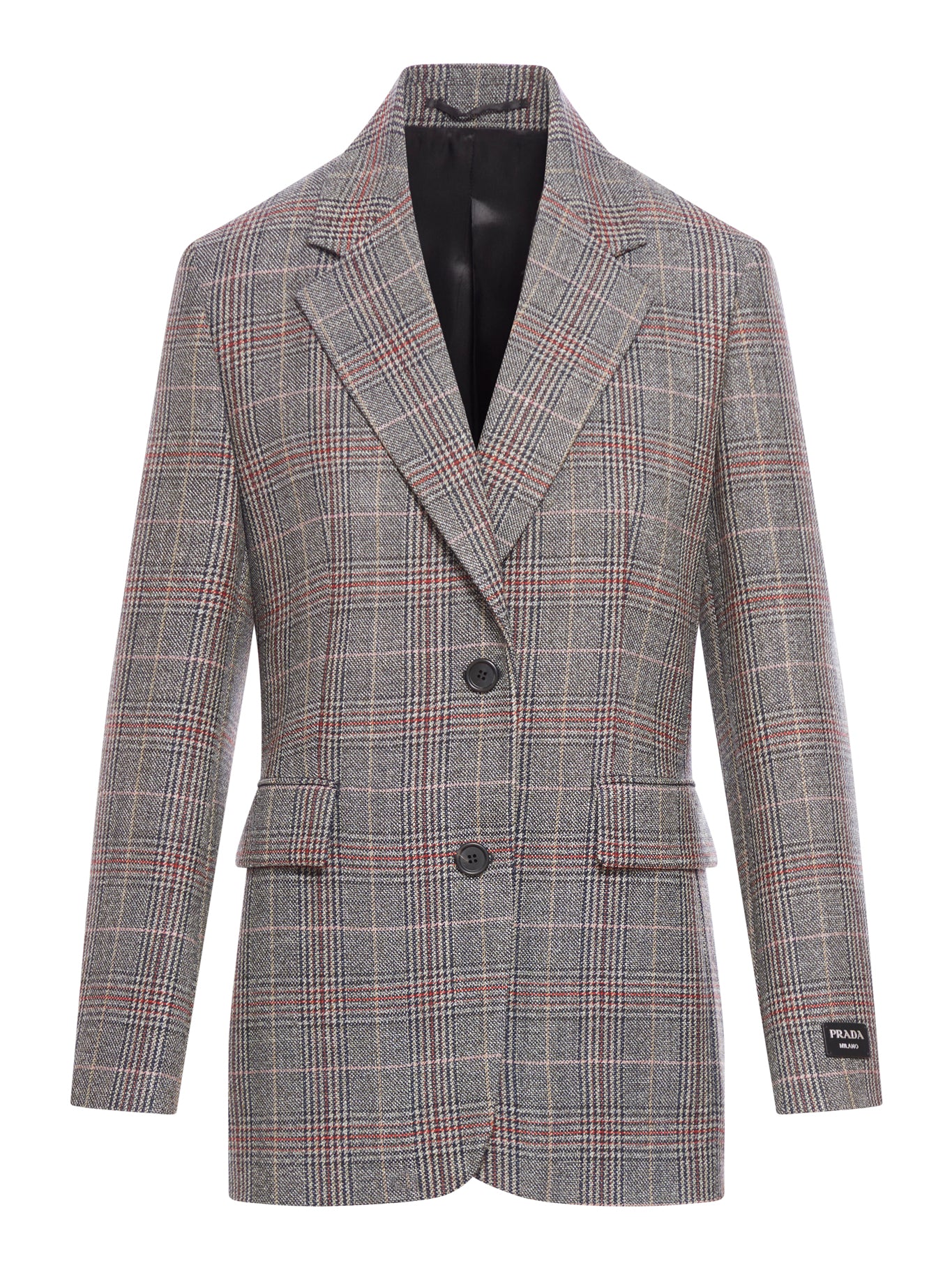 Single-breasted jacket in checked fabric
