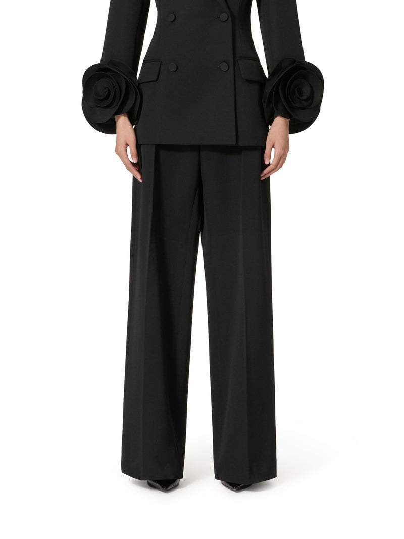 Black wool trousers