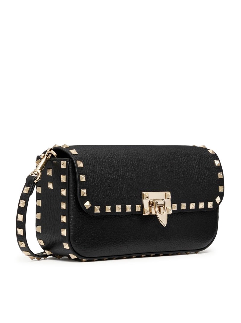 VALENTINO GARAVANI ROCKSTUD GARNET CALFSKIN SHOULDER BAG