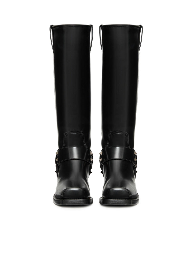 40MM ROCKSTUD CALFSKIN BIKER BOOT