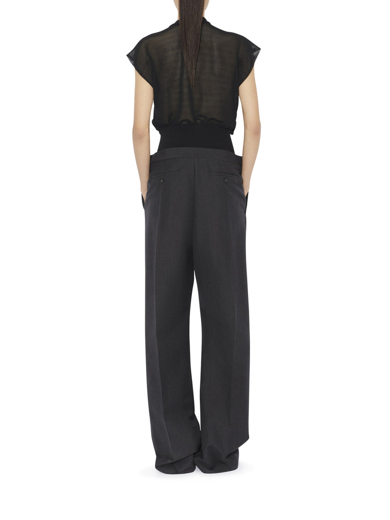 TAILORED TROUSERS WITH KNIT BAND