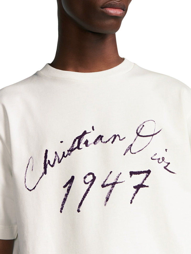 Relaxed fit T-shirt with handwritten Christian Dior signature